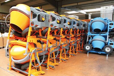 CONCRETE MIXERS AND WHEELBARROWS